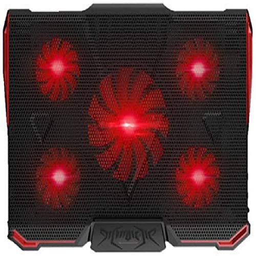 QHLOM Notebook Cooler Pad 12-17 Pouces Laptop Cooling Pad Double USB 2.0 Ports Portable 4 Angle Réglable Stable Silencieux Cooler Stand