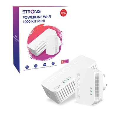 STRONG Kit Adaptateur réseau CPL WiFi AV1000, répéteur WiFi AC1200, Installation Facile avec Bouton d'appairage, Ports Ethernet Gigabit, Mode économie d'énergie, portée de 300 mètres