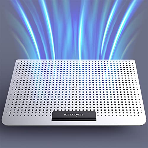 DieffematicZJ Support Ordinateur Portable Gaming Laptop Cooler Silent Fan Metal Laptop Cooling Pads Two USB Port Portable Adjustable Notebook Stand for Laptop (Color Black)