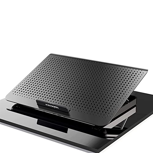 DieffematicZJ Support Ordinateur Portable Metal Gaming Laptop Cooler Silent Fan for Laptop Cooling Pads Two USB Port Portable Adjustable Notebook Stand Laptop (Color Black)