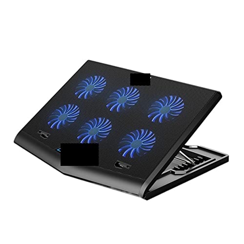 DieffematicZJ Support Ordinateur Portable Adjustable Heights Six High Speed Fans Strong Cooling Gaming Laptop Cooler with Screen (Color B)