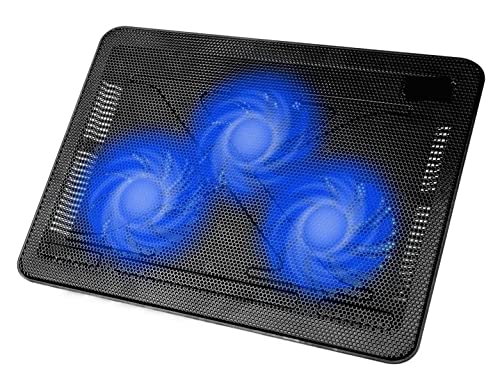 Habrur Ventilateur PC Portable Refroidisseur PC Portable Refroidisseur D'ordinateur Portable USB Coussin De Refroidissement Ultra-Mince Portable 3 Ventilateurs Muets Ventilateur Ordinateur
