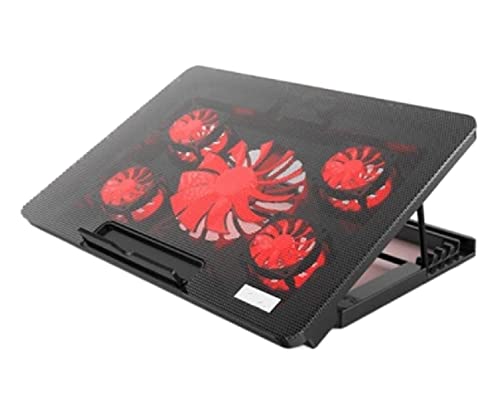 Ventilateur PC Portable Refroidisseur PC Portable Tapis De Refroidissement Pour Ordinateur Portable 5 Ventilateurs Jusqu'à 17 Pouces Refroidisseur Pour Ordinateur Portable Lourd 2 Ports USB 6 Angles R
