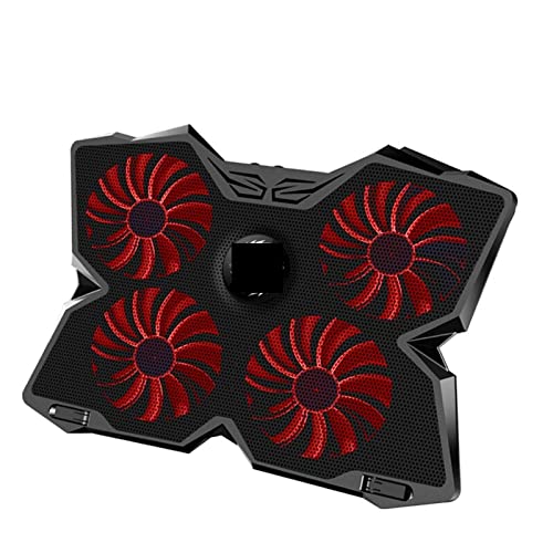 DieffematicZJ Support Ordinateur Portable Laptop Cooler Laptop Cooling Pad Notebook Gaming Cooler Stand with Four Fan and 2 USB Ports for 1 Laptop (Color Red and Black)