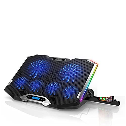 Laptop Cooler for Laptop 12-18 inch Six Fans LCD Screen Laptop Cooling Pad Adjustable Notebook Stand Two USB Port (Color B) (A)