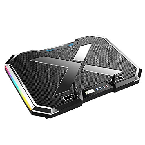 Gaming Laptop Cooler Six Fan LED Screen Two USB Port RGB Lighting Cooling Pad Notebook Stand for Laptop 12-17 inch