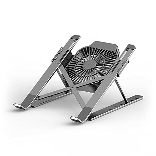 Portable Laptop Cooling Stand Fan Foldable Aluminum Alloy Notebook Cooler Pad Holder Adjustable for 17inch Laptop Tablet