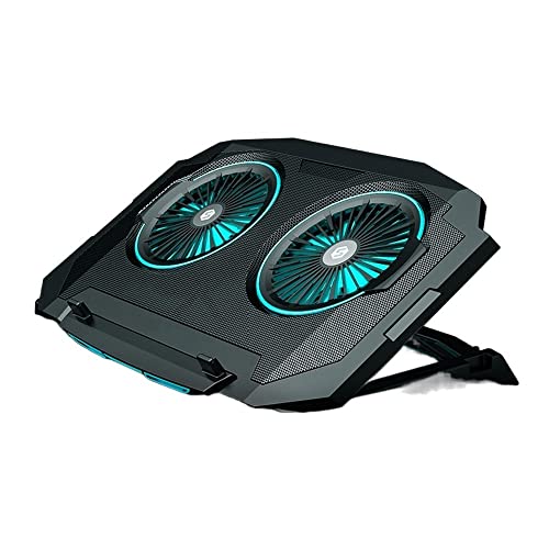 SMSOM Pad de Refroidissement de Ventilateur for Ordinateur Portable for Ordinateurs Portables 12 -17.3 , 2 Fans de Refroidissement avec des lumières, for Une Utilisation à la Maison et au Bureau