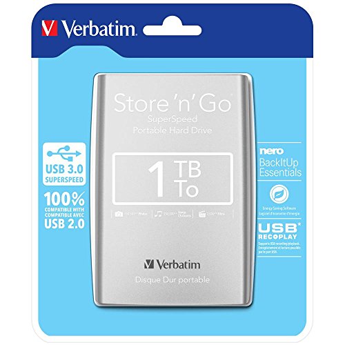 Verbatim 53071 1To Store n Go USB 3.0 2.5 HDD Ext Argent