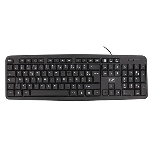 Clavier AZERTY avec câble long Taille compacte 105 touches Saisie agréable Clavier noir Universel. Compatible Mac PC