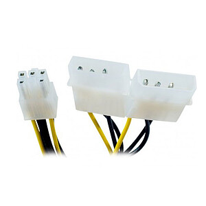Adaptateur d'alimentation Molex (x2) vers connecteur PCI E 6 pins