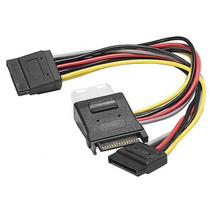 Adaptateur d'alimentation SATA vers 2 connecteurs d'alimentation SATA 1 Molex