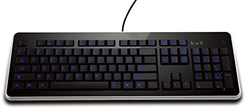 Type de connecteur USB Plug and play pas d’installation Dimensions 46 x 3 x 18 cm Clavier Clavier français AZERTY Couleur un clavier Noir avec des Touches rétro éclairées bleues Compatibilté PC