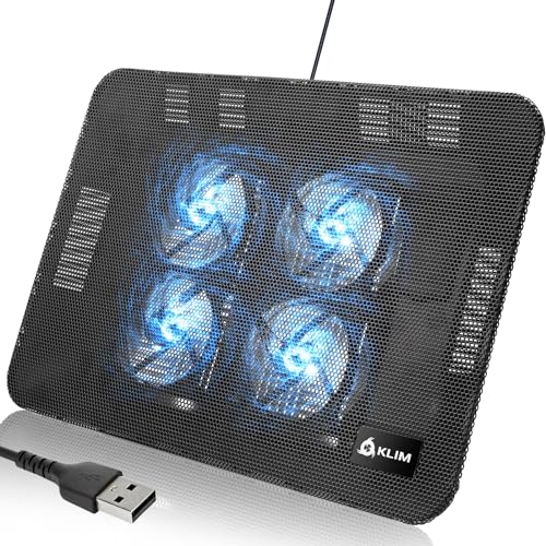 ✅ QUATRE VENTILATEURS À 1900 RPM. Un pc neuf avec un refroidissement inadéquat se dégradera très vite un vieux pc tournera plus lentement, ou tombera en panne. Sur de nombreux modèles, surélever l'ordinateur avec un refroidisseur peut faire toute la différence. Remarque pour conserver son faible niveau de bruit, il n'est pas aussi puissant que d'autres modèles plus larges, veuillez en tenir compte. Si vous avez de gros problèmes de surchauffe, nous vous recommandons les KLIM Wind et Cyclone. ✅ SILENCIEUX ET ÉLÉGANT. Nous avons conçu ce refroidisseur pour qu'il soit le plus silencieux possible, afin qu'il n'interrompe pas votre concentration et ne dérange pas votre entourage lorsque vous travaillez chez vous ou que vous regardez une série sur votre ordinateur. ✅ COMPATIBLE CONÇU POUR DURER. Le KLIM Serenity est compatible avec tous les ordinateurs portables jusqu'à 15,6 pouces. Il convient parfaitement aux pc portables de petite et moyenne taille ! Vous pouvez aussi choisir entre deux inclinaisons différentes avec ses pieds de support. Son panneau métallique très robuste le rend particulièrement résistant aux chocs et à l'usure, tout en le gardant léger et pratique à transporter. ✅ UN ACHAT SANS RISQUE POUR VOUS. Nous offrons une politique de retour de 30 jours sans poser de questions avec Amazon. De plus, ce produit est couvert par une garantie à toute épreuve de 5 ans, gage de sa qualité. Et si vous rencontrez des problèmes, notre service client français vous répond sous 24h, même le week-end ! Pour vous, c'est un achat 100 sans risque. ✅ PROTÉGEZ VOTRE INVESTISSEMENT. Vous avez sans doute dépensé beaucoup d'argent pour votre ordinateur et si ce dernier tombait en panne, ce serait un véritable problème. Ce support ventilé est un investissement = plus de composants qui surchauffent = maximise la durée de vie de votre PC et booste ses performances.