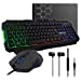 Un kit de jeu accessible à tous : tout en un, ce kit pour gamers composé de 4 éléments, a été conçu pour tous les joueurs il vous accompagnera fidèlement dans toutes vos sessions de jeu. Clavier performant : ce clavier noir avec rétroéclairage multicolore présente des touches de bonne qualité à haute précision grâce aux 6 touches anti ghosting, vous éviterez les interruptions involontaires lorsque vous appuyez sur plusieurs touches simultanément. Souris rétro éclairée ultra réactive : avec DPI réglable jusqu'à 2400, cette souris permet de passe