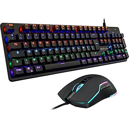CLAVIER MÉCANIQUE GAMING. Le clavier mécanique du Combo Carbon est équipé de Switchs Blue ultras réactifs avec un temps de réponse d’1 milliseconde seulement. Avec ses commutateurs bleus, les plus populaires du marché, ce clavier vous assure une frappe plus rapide et plus précise. Vous verrez très vite que vous gagnez en vitesse de frappe. Les touches de ce clavier offrent un retour tactile et un son de clic. Si vous aimez entendre le bruit de vos touches, vous allez adorer ce clavier. SOURIS HAUTE PERFORMANCE. Le Combo Carbon propose également