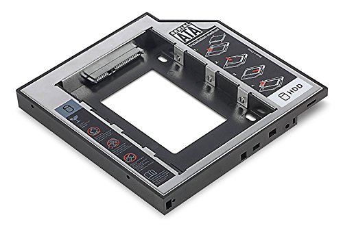 Cadre de montage pour disques durs SATA 2,5 et SSD Convient à presque toutes les baies de disques SATA d'une hauteur de 12,7 mm Le support de façade universel permet un ajustement visuel individuel.