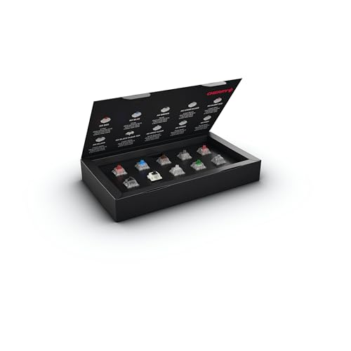 10 de nos commutateurs CHERRY MX les plus appréciés pour les essayer et apprendre à les connaître Testez les différentes variantes au gré de vos envies et trouvez ainsi votre commutateur MX préféré Grand choix MX BLACK, MX BLACK CLEAR TOP, MX RGB BLUE, MX RGB BROWN, MX RGB ERGO CLEAR, MX RGB GREEN, MX RGB GREY, MX RGB RED, MX SILENT RGB RED, MX RGB SPEED SILVER - 1 commutateur de chaque par boite Durable et fiable Contacts CHERRY Gold-Crosspoint (insensibles à la poussière et à la saleté), plus de 50 millions d'activations par commutateur sans perte de qualité, puissance de commutation durablement fiable Qualité unique « Made in Germany » Original MX RED Switches, développés et fabriqués en Allemagne pour une sensation de frappe incomparable et un haut niveau de précision Commander en toute tranquillité Les commutateurs sont bien fixés dans la boîte, qui empêche les broches de contact de se déformer pendant l'expédition - un autre avantage Emballage en pur carton pour réduire la quantité de déchets