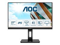 AOC Q27P2Q - ecran LED - 27 - 2560 x 1440 QHD 75 Hz - IPS - 300 cd m² - 1000 1 - 4 ms - HDMI, VGA, DisplayPort - haut-parleurs - noir