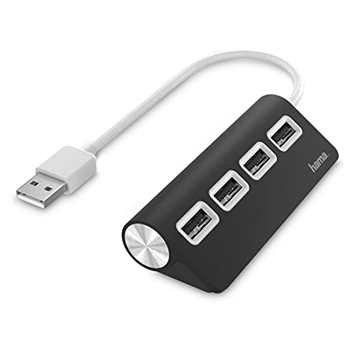 Hub permettant de raccorder un PC, un ordinateur portable, un MacBook, une tablette avec une clé USB, une souris, un clavier ou une imprimante Plug Play, aucune installation de logiciel pilote requise. L’alimentation en électricité s’effectue via USB Transfert des données à grande vitesse pouvant atteindre 480 Mbps. Matériaux et finition de haute qualité Le grand écart entre les connecteurs permet de raccorder sans problème des fiches même larges Contenu de la livraison 1 x hub USB 00200119, 1 x mode d’emploi