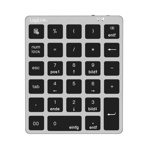 28 touches NumLock, ESC, suppression et calculatrice - Connexion BT 5.0 stable Portée jusqu'à 10 m - Batterie au lithium 140 mAh Indicateur LED rouge (charge), bleu (couple), vert (verrouillage des touches) - Matériau du boîtier aluminium ABS Couleur gris sidéral - Compatible avec iOS, Android, Windows, MacOS, Chrome OS, iPadOS Dimensions 12 x 10 x 1,3 cm - Poids 95 g