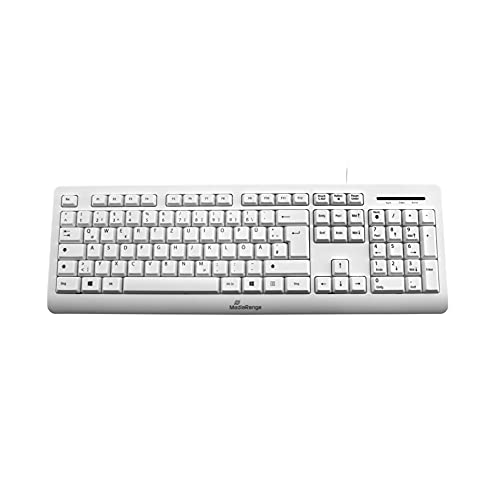 Clavier USB avec câble ce clavier filaire convainc par son design solide et confortable, ses caractéristiques fonctionnelles et offre une productivité maximale pour toutes les applications au bureau ou à la maison Clavier la disposition allemande QWERTZ avec pavé numérique et 105 touches ultra-plates convient aussi bien aux gauchers qu'aux droitiers. Pour un confort d'écriture idéal, le périphérique d'entrée peut être réglé en hauteur Connexion Plug Play la connexion du clavier de l'ordinateur se fait rapidement et facilement grâce au Plug Play via le port USB 2.0. Le clavier filaire est compatible avec tous les systèmes d'exploitation courants et prêt à l'emploi (pas de pilote supplémentaire nécessaire) Protection contre les éclaboussures grâce à sa conception résistante aux éclaboussures, les petites éclaboussures de liquides restent sur ce clavier PC sans conséquences, faisant de cet appareil votre compagnon quotidien fiable dans n'importe quel domaine d'application Longue durée de vie les claviers MediaRange ont une durée de vie de plus de 5 000 000 frappes et convainquent même en cas d'utilisation intensive en tant qu'outil de travail puissant et fiable