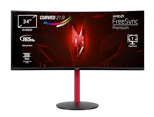 IMAGES INCROYABLES La prise en charge du VESA Display HDR améliore la qualité et le contraste de votre moniteur gaming Acer Nitro. Elle amène le gameplay à un niveau supérieur grâce à une plus grande précision des couleurs PROTECTION OCULAIRE Protégez vos yeux de la fatigue avec Acer BlueLightShield et Flickerless. Participez à de longues sessions gaming sur votre ordinateur sans vous soucier des reflets grâce aux technologies Acer ComfyView et Low Dimming SUPERBEMENT SYNCHRONISÉ La technologie AMD FreeSync Premium élimine les interruptions et les interférences pendant le jeu. Elle synchronise le taux de rafraîchissement du moniteur de jeu avec le taux de rafraîchissement de l'ordinateur, pour des graphiques fluides et réactifs RÉPONSE HAUTE VITESSE Découvrez un jeu rapide et sans ralentissement grâce au moniteur gaming 144 Hz et à l'écran VA LED (3440 x 1440). Même lorsque l'action devient trépidante, la réponse de 1 ms (VRB) garantit des images claires ERGONOMIQUE ET COURBE Vous pouvez ajuster la hauteur, le pivotement et la rotation du moniteur, ainsi que l'inclinaison de l'écran pour trouver l'équilibre parfait et maintenir une posture confortable pendant que vous jouez. De plus, sa large courbure étend votre champ de vision.