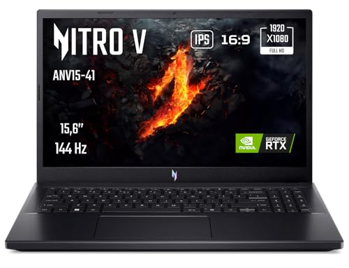 GAMING D'ÉLITE Dominez le jeu avec le PC portable gaming Acer Nitro V équipé du processeur AMD Ryzen 7 7735HS (8 coeurs), d'une carte graphique NVIDIA GeForce RTX 4060, 16 Go RAM DDR5 et 1024 Go SSD INTENSITÉ VISUELLE Notebook gamer avec un écran de 15.6 pouces Full HD IPS (1920 x 1080), des couleurs réalistes et des images brillantes, et technologie BlueLightShield pour atténuer la lumière bleue LIBERTÉ DE JEU Profitez d'un jeu fluide, sans latence ni effet de ghosting sur le pc gaming Acer Nitro V avec un taux de rafraîchissement de 144Hz et un temps de réponse rapide pour des images éclatantes et nettes RÉGULATION DE TEMPÉRATURE Refroidissement à deux ventilateurs, entrées d'air doubles et quatre sorties d'aération. Utilisez l'application NitroSense pour un contrôle supplémentaire et gérez la vitesse des ventilateurs, l'éclairage et bien plus GARDEZ LE CONTRÔLE Ce laptop gaming est équipé d'un clavier rétroéclairé et de la technologie Acer NitroSense pour contrôler les fonctions essentielles du système et jouer sans problème
