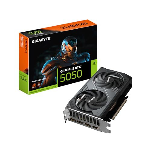 Basée sur l'architecture NVIDIA Blackwell et DLSS 4 Équipée du chipset GeForce RTX 5050 8 Go de mémoire GDDR6 128 bits Système de refroidissement WINDFORCE Structure renforcée