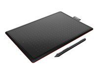 One by Wacom Medium - Numeriseur - droitiers et gauchers - 21.6 x 13.5 cm - electromagnetique - filaire - USB - noir. rouge