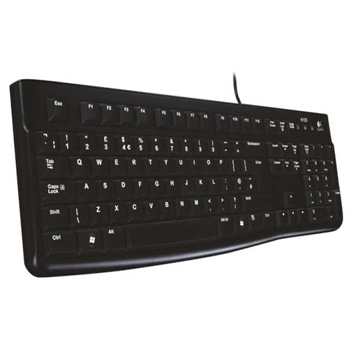 Plug and Play Ce clavier filaire USB ne nécessite pas d'installation de logiciel et les caractères blancs en gras facilitent la lecture des touches. Compatible avec une souris filaire, sans fil, Bluetooth ou une souris de jeu. Design durable Avec son profil fin, sa conception résistante aux éclaboussures, ses touches durables pouvant supporter jusqu'à 10 millions de frappes et ses pieds inclinables robustes et réglables, ce clavier de bureau élégant a une apparence et un toucher idéaux Durabilité qui dure Pour une expérience utilisateur sans soucis et des performances durables, ce petit clavier d'ordinateur filaire est assorti d'une garantie matérielle limitée de 3 ans. Compatible avec les PC Microsoft Windows ou Linux, les ordinateurs portables et les tablettes. C'est agréable de taper Le clavier de bureau USB Logitech K120 offre une expérience de saisie plus agréable et est conçu pour durer. Vos mains apprécieront les touches familières et profondes et la disposition complète avec les touches F et le pavé numérique Plug and Play Ce clavier filaire USB fonctionne Il nécessite l'installation d'un logiciel et les caractères blancs en gras facilitent la lecture des touches. Compatible avec une souris filaire, sans fil, Bluetooth ou de jeu