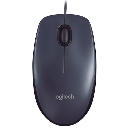 La souris M90 un Basique par Logitech La souris optique filaire avec connexion USB vous offre un usage rapide et immédiat sur votre ordinateur PC ou Apple, tout en profitant de la qualité et du design Logitech Aucun Logiciel Requis Il vous suffit de connecter le câble de la souris M90 au port USB de votre ordinateur et le tour est joué ! Cette souris filaire est compatible avec Windows et Mac Suivi Optique Haute Définition La souris optique USB Logitech M90offre un contrôle réactif et fluide du pointeur, avec suivi précis et sélection de texte aisée Souris au Design Adapté pour Gaucher et Droitier La taille standard de la souris filaire Logitech en fait une souris parfaitement ambidextre pour un usage confortable sans fatigue que vous soyez droitier ou gaucher Configuration La souris USB Logitech M90 est compatible avec Windows 7, 8, 10, XP, Vista, Mac OS X 10.4 et plus, Noyau Linux version 2.6 et plus, Chrome OS Pour un Confort Accru, Essayez la Souris Silencieuse sans Fil Logitech M330 Forme sculptée, revêtement en caoutchouc doux, clics silencieux et liberté sans fil