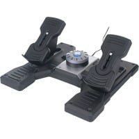 Logitech G Saitek Pro Flight Rudder Pedals, Pédales simulation de vol, PC, Analogique Numérique, Avec fil, USB 2.0, Noir, Argent E