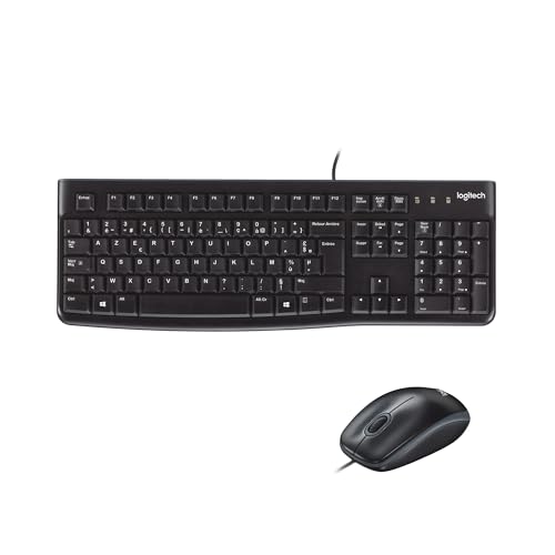 Fiable et Durable Clavier USB avec une barre d'espace incurvée design étanche(2), touches durables qui peuvent supporter 10 millions de frappes, pieds robustes et ajustables Frappe Confortable Familière Profitez d'une expérience de frappe familière et confortable grâce aux touches ultraplates et disposition standard avec touches F taille standard et pavé numérique Souris sculptée de taille standard la souris optique USB HD offre confort et contrôle grâce à la maîtrise totale du curseur, un suivi fluide et précis, et une forme ambidextre idéale sur la durée Configuration simple branchez le clavier et la souris aux ports USB de votre ordinateur de bureau, portable ou netbook, et vous êtes prêt à travailler compatible Windows 7 8 10 ou version ultérieure Clair et pratique les caractères blancs, visibles, brillants et de longue durée rendent les touches de ce clavier pour PC ou ordinateur portable faciles à lire et extrêmement durables Travaillez mieux avec MK270 plus de liberté de mouvement avec l'ensemble clavier et souris sans fil fiable MK270 avec des touches de raccourci, des raccourcis multimédia et une longue autonomie Les pièces en plastique de MK120 contiennent du plastique post-consommation certifié recyclé 72 pour la souris et 54 pour le clavier* Empreinte carbone du produit 5,03 kg d'équivalent CO2