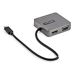 Cet adaptateur multiport USB-C conçu par StarTech.com transforme votre MacBook Pro, ordinateur portable Windows, Chromebook ou tablette Android USB-C ou Thunderbolt 3 en station de travail. Cet adaptateur hub USB 3.1 Type-C multiplie les fonctionnalités de votre ordinateur lors de vos déplacements.C...
