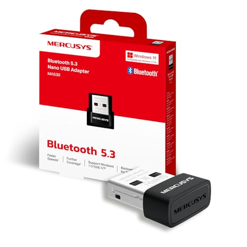 ???????????????????????????????? ????é????é???????????????????????? ???????????????????????????????????? ????.???? — Équipé de dernier chip Bluetooth 5.3, ce dongle Bluetooth pour PC prend en charge bimode de Bluetooth 5.3 Low Energy (BLE) et le débit de données amélioré (EDR), ce qui permet d'un transfert des fichiers et de l'audio plus efficace et plus rapide et plus stable ???????????????????? ????????????????????????????????????????????????é — Exclusivement compatible avec Windows 11 10 8.1 7, rétrocompatible avec Bluetooth 5.0 4.0 3.0 ???????????????????????????????????? ????????????????????????????????é???? ???????? ???? ???????????????????????????????????? — Cet adaptateur Bluetooth peut connecter votre PC à 6 appareils Bluetooth simultanément, tels que le téléphone, manette de jeu, casque, enceinte, clavier, souris, etc. Grâce à la fonction de mémoire automatique, l'appareil peut établir automatiquement une connexion après la première connexion réussie ???????????????????????? ???????????????????????????? ???????????????????????? ????????????????????????????????é — La clé Bluetooth 5.3 avec un système anti-interférence optimisé assure la transmission plus stable et à faible latence. Idéal pour connecter le casque pour regarder des films, amusez-vous bien sans souci de la déconnexion et la latence perceptible, ni le décalage entre son et image ????????????????è???????? ????'???????????????????????????????????????????????? ???????????????? ???????? ???????????????????????? — Windows 11 10 8.1 7
