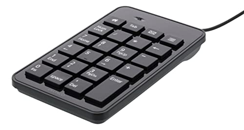 Clavier numérique élégant avec un total de 23 touches et 4 raccourcis clavier (Accueil, Tab, E-mail et Calculatrice). Dimensions (l x p x h) 90 mm × 150 mm × 15 mm 1 pièce(s) Électronique Extérieur