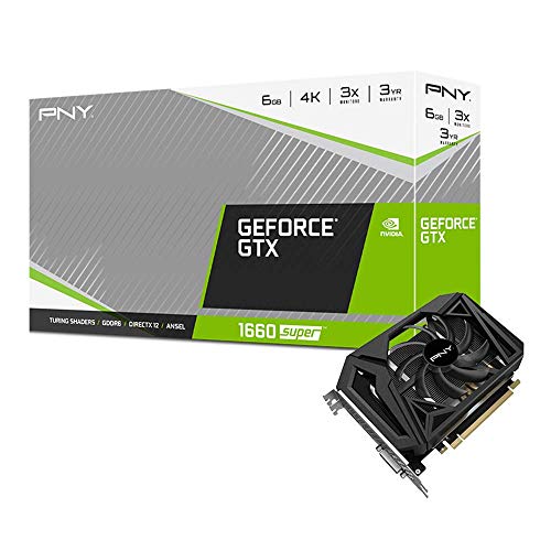 Nvidia GeForce GTX 1660 Super 6Gb 6Gb Single Fan. Résolution: 7680 × 4320 à 60 Hz (numérique) 1408 cœurs NVIDIA cuda fréquence de base de 1530 MHz et fréquence boostée 1785 MHz Architecture NVIDIA turing Expérience GeForce: enregistrez et partagez vos vidéos, captures d’écran et diffusions en direct. Mettez à jours vos pilotes et optimisez vos paramètres de jeux !. L’expérience GeForce s’associe parfaitement à votre carte graphique GeForce. Bénéficiez de performances incroyables et d’une qualité d’image extraordinaire pour vos livestreams sur T