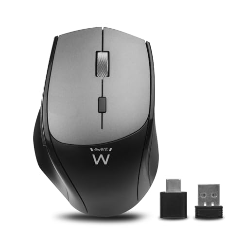 Souris optique sans fil avec double récepteur. USB type A et USB type C il est possible de connecter la souris à deux appareils différents grâce au double récepteur Nano. Connectez-le à votre PC avec le récepteur Type A et à votre MacBook via le récepteur USB Type C Souris sans fil 2,4 GHz la technologie de transmission sans fil 2,4 GHz fournit une connexion puissante et fiable jusqu'à 10 mètres, souris optique PC avec 1000 1600 2400 DPI, changez facilement la sensibilité de la souris pour ajuster votre activité. Commutateur DPI 1000 1600 2000 2400 pour sélectionner la précision et la précision de votre choix Large compatibilité Windows XP Windows Vista Windows 7 Windows 8 Windows 10 Windows 11, Mac OS etc., adapté au travail et au divertissement à la maison ou au bureau Conception silencieuse souris optique sans fil USB silencieuse, économie d'énergie. Adieu le clic ennuyeux. Vous pouvez désormais utiliser la souris même dans la bibliothèque