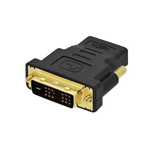 Cet adaptateur permet la connexion à un ordinateur avec sortie video DVI D 18 1 à un moniteur, téléviseur ou projecteur avec entrée HDMI L'adaptateur DVI vers HDMI prend en charge des résolutions vidéo jusqu'à 1920 x 1200 et 1080p (Full HD) Connecteurs plaqués or pour une transmission vidéo supérieure et de haute qualité sans interférences