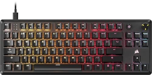 Disposition tenkeyless peu encombrante la disposition compacte tenkeyless s'adapte aux configurations étroites et offre de la place pour les grands mouvements de la souris Commutateurs MLX Red v2 pré-lubrifiés les commutateurs mécaniques linéaires CORSAIR MLX Red v2 pré-lubrifiés offrent des frappes fluides, réactives et stables, avec un éclairage RVB extra lumineux par touche Connectivité sans fil rapide connectez-vous via SLIPSTREAM WIRELESS v1.5 ultra-rapide ou Bluetooth polyvalent, protégé par le chiffrement AES Son de frappe très agréable deux couches de mousse de haute qualité et deux stabilisateurs pré-lubrifiés atténuent les bruits indésirables de clic et de tapotement pour une frappe agréable et douce Mode de jeu activé appuyez sur le bouton de mode de jeu et passez à des paramètres optimisés pour la compétition, réduisant le retard d'entrée et ne souffrez pas d'éléments distrayants