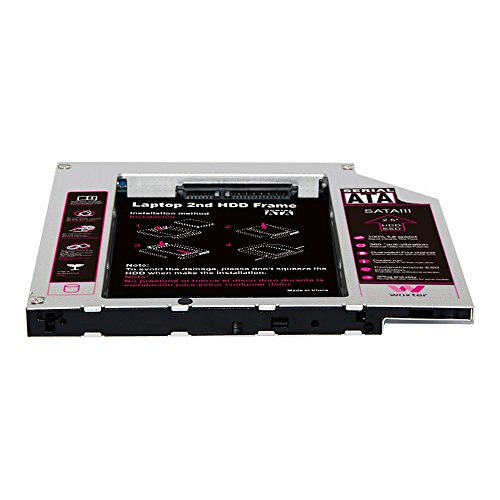 Ajoutez un deuxième disque dur à votre ordinateur portable Pour les ordinateurs portables dotés d'une baie de disque optique de 9,5 mm Compatible avec SATA, SATA II et SATA III