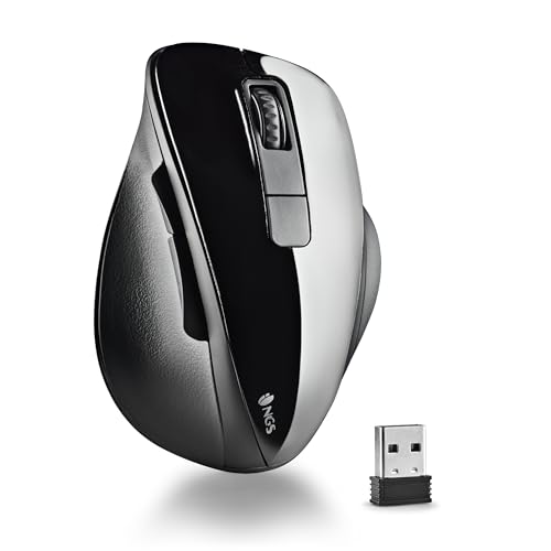 Souris avec capteur optique haute performance, avec résolution réglable jusqu'à 800 1200 1600 DPI, défilement vertical et 5 boutons. Connexion sans fil avec une distance de travail de 8-10 mètres via un récepteur nano USB et RF 2,4Ghz. La finition brillante en couleur noire se combine avec les côtés en caoutchouc profilé pour un confort total et une meilleure prise en main. Ergonomie droit utilisable par les droitiers. Fonction Plug Play permet de se connecter à l’ordinateur immédiatement et simplement sans logiciel particulier.