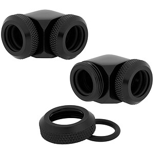 Corsair Hydro X Series XF Raccords à 90° Noir (x 2)