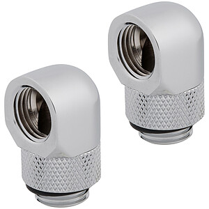 Corsair Hydro X Series XF Embout 90° rotatif Chrome (x 2)