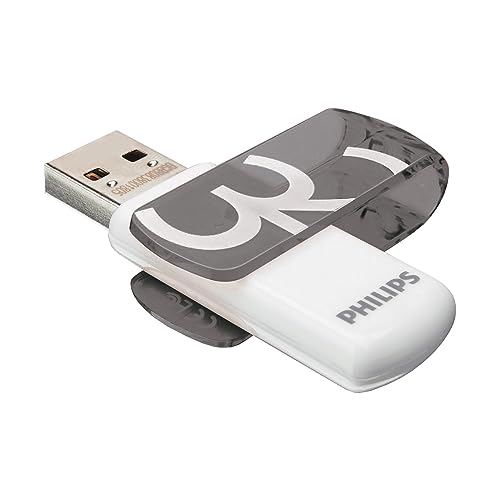 Avec 32 Go de mémoire, vous avez assez de capacité pour stocker plus de 9.000 de vos photos préférées ou 5.500 fichiers de musique MP3* , *) Basé sur des photos compressées en jpg 10MP et des fichiers MP3 de 3 minutes (256kp s, taille 5,7 Mo). Transfert de données avec USB 2.0 haute vitesse le lecteur flash USB Philips Vivid est un support rapide et fiable qui vous permet de lire et d'écrire tous vos fichiers préférés, comme les photos et les fichiers musicaux. Un indicateur LED pratique vous indique si le lecteur est correctement connecté et s'il fonctionne correctement. Le voyant clignote lors de la copie. Design pivotant le capuchon pivotant protège le port USB lorsque le lecteur n'est pas utilisé. Le stockage au format de poche qui vous permet d'emporter partout votre musique, vos vidéos et vos photos préférées. Y compris un œillet pratique pour l'attacher à un porte-clés. Livraison Philips Vivid High-Speed clé USB 2.0 Flash Drive 32 Go, avec capuchon pivotant, facile à utiliser, convient comme mémoire de sauvegarde, blanc gris