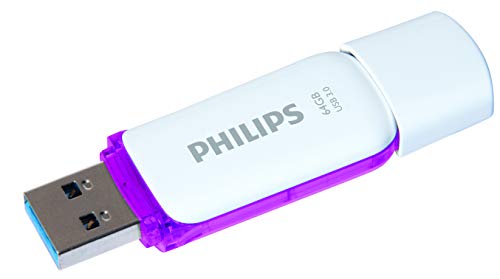 Avec 64 Go de mémoire, vous avez assez de capacité pour stocker plus de 18.000 de vos photos préférées ou 11.200 fichiers de musique MP3* , *) Basé sur des photos compressées en jpg 10MP et des fichiers MP3 de 3 minutes (256kp s, taille 5,7 Mo). Transfert de données avec Super Speed USB 3.0 la clé USB Snow Philips est un support rapide et fiable qui vous permet de lire et d'écrire tous vos fichiers préférés, comme les photos et les fichiers musicaux, grâce à un taux de transfert de données très rapide. Un indicateur LED pratique vous indique si le lecteur est correctement connecté et s'il fonctionne correctement. Le voyant clignote lors de la copie. Une mémoire compacte au format de poche qui vous permet d'emporter partout votre musique, vos vidéos et vos photos préférées. Avec capuchon pour protéger le port USB. Pendant l'utilisation, le capuchon peut être simplement placé à l'arrière du lecteur flash. Y compris un œillet pratique pour l'attacher à un porte-clés. Livraison Philips Snow Super Speed clé USB 3.0 Flash Drive 64 Go, rétrocompatible avec USB 2.0, vitesse de transfert jusqu'à 100 Mo s, USB 3.0 également connu sous USB 3.1 Gen 1 USB 3.2 Gen 1x1