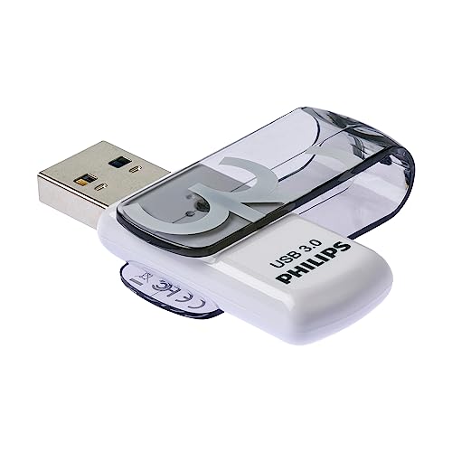 Avec 32 Go de mémoire, vous avez assez de capacité pour stocker plus de 9.000 de vos photos préférées ou 5.500 fichiers de musique MP3* , *) Basé sur des photos compressées en jpg 10MP et des fichiers MP3 de 3 minutes (256kp s, taille 5,7 Mo). Transfert de données avec Super Speed clé USB 3.0 le lecteur flash USB Philips Vivid est un support rapide et fiable qui vous permet de lire et d'écrire tous vos fichiers préférés, comme les photos et les fichiers musicaux, grâce à un taux de transfert de données ultra-rapide. Un indicateur LED pratique vous indique si le lecteur est correctement connecté et s'il fonctionne correctement. Le voyant clignote lors de la copie. Design pivotant le capuchon pivotant protège le port USB lorsque le lecteur n'est pas utilisé. Le stockage au format de poche qui vous permet d'emporter partout votre musique, vos vidéos et vos photos préférées. Y compris un œillet pratique pour l'attacher à un porte-clés. Livraison Philips Vivid Super Speed clé USB 3.0 Flash Drive 32 Go, avec capuchon pivotant, rétrocompatible avec USB 2.0, vitesse de transfert jusqu'à 100 Mo s, USB 3.0 également connu sous USB 3.1 Gen 1 USB 3.2 Gen 1x1