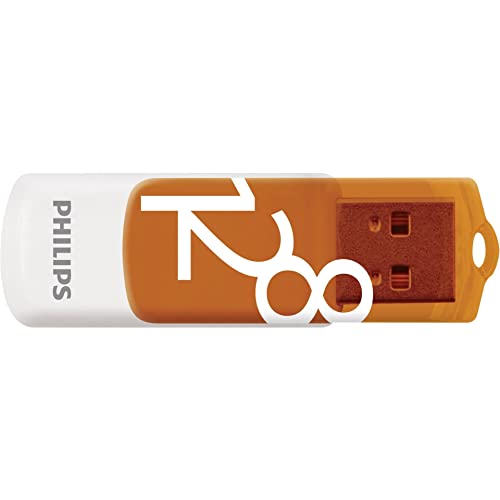 Avec une capacité de stockage de 128 Go, vous avez suffisamment de capacité pour stocker plus de 36.000 de vos photos préférées ou 22.000 fichiers musicaux MP3*. Idéal également pour stocker et partager des fichiers volumineux tels que des films 4K et Full HD. *) Basé sur des photos compressées jpg 10MP et des fichiers MP3 de 3 minutes (256kp s, taille 5,7 Mo). Transfert de données avec USB 2.0 haute vitesse le lecteur flash USB Philips Vivid est un support rapide et fiable qui vous permet de lire et d'écrire tous vos fichiers préférés, comme les photos et les fichiers musicaux. Un indicateur LED pratique vous indique si le lecteur est correctement connecté et s'il fonctionne correctement. Le voyant clignote lors de la copie. Design pivotant le capuchon pivotant protège le port USB lorsque le lecteur n'est pas utilisé. Le stockage au format de poche qui vous permet d'emporter partout votre musique, vos vidéos et vos photos préférées. Y compris un œillet pratique pour l'attacher à un porte-clés. Livraison Philips Vivid High-Speed clé USB 2.0 Flash Drive 128 Go, avec capuchon pivotant, facile à utiliser, convient comme mémoire de sauvegarde, blanc orange