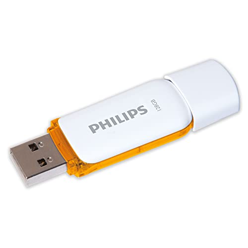 Avec une capacité de stockage de 128 Go, vous avez suffisamment de capacité pour stocker plus de 36.000 de vos photos préférées ou 22.000 fichiers musicaux MP3*. Idéal également pour stocker et partager des fichiers volumineux tels que des films 4K et Full HD. *) Basé sur des photos compressées jpg 10MP et des fichiers MP3 de 3 minutes (256kp s, taille 5,7 Mo). Transfert de données avec USB 2.0 haute vitesse la clé USB Snow Philips est un support rapide et fiable qui vous permet de lire et d'écrire tous vos fichiers préférés, comme les photos et les fichiers musicaux. Un indicateur LED pratique vous indique si le lecteur est correctement connecté et s'il fonctionne correctement. Le voyant clignote lors de la copie. Une mémoire compacte au format de poche qui vous permet d'emporter partout votre musique, vos vidéos et vos photos préférées. Avec capuchon pour protéger le port USB. Pendant l'utilisation, le capuchon peut être simplement placé à l'arrière du lecteur flash. Y compris un œillet pratique pour l'attacher à un porte-clés. Livraison Philips Snow Lecteur flash CLÉ USB 2.0 haute vitesse 128 Go, utilisation simple et fiable, convient comme mémoire de secours, blanc orange